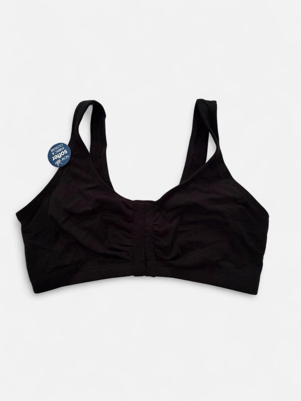 Black and gray front close bra